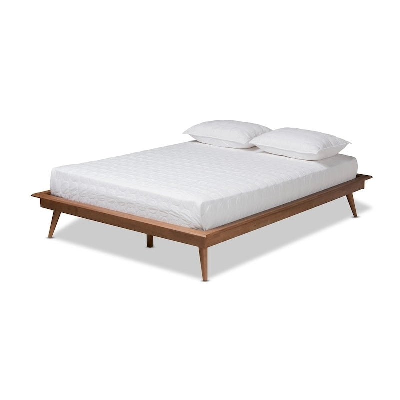 Struttura per letto a piattaforma in legno color marrone noce contemporaneo