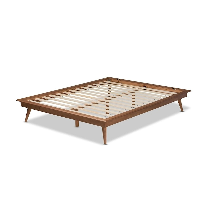 Struttura per letto a piattaforma in legno color marrone noce contemporaneo