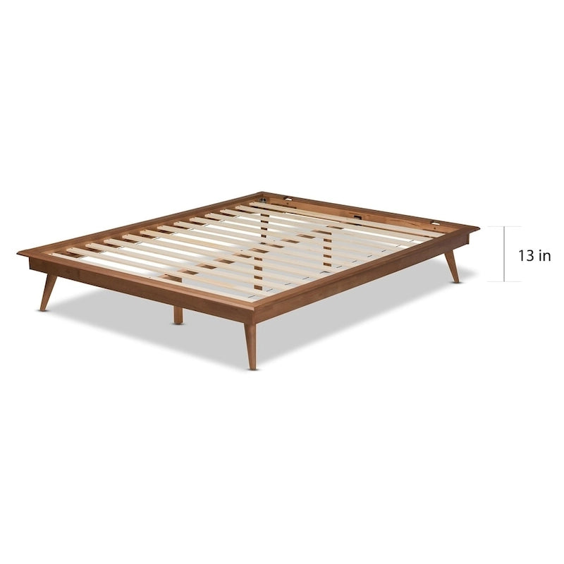 Struttura per letto a piattaforma in legno color marrone noce contemporaneo