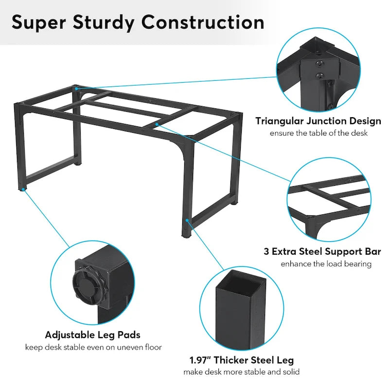 63-Inch Large Computer Desk