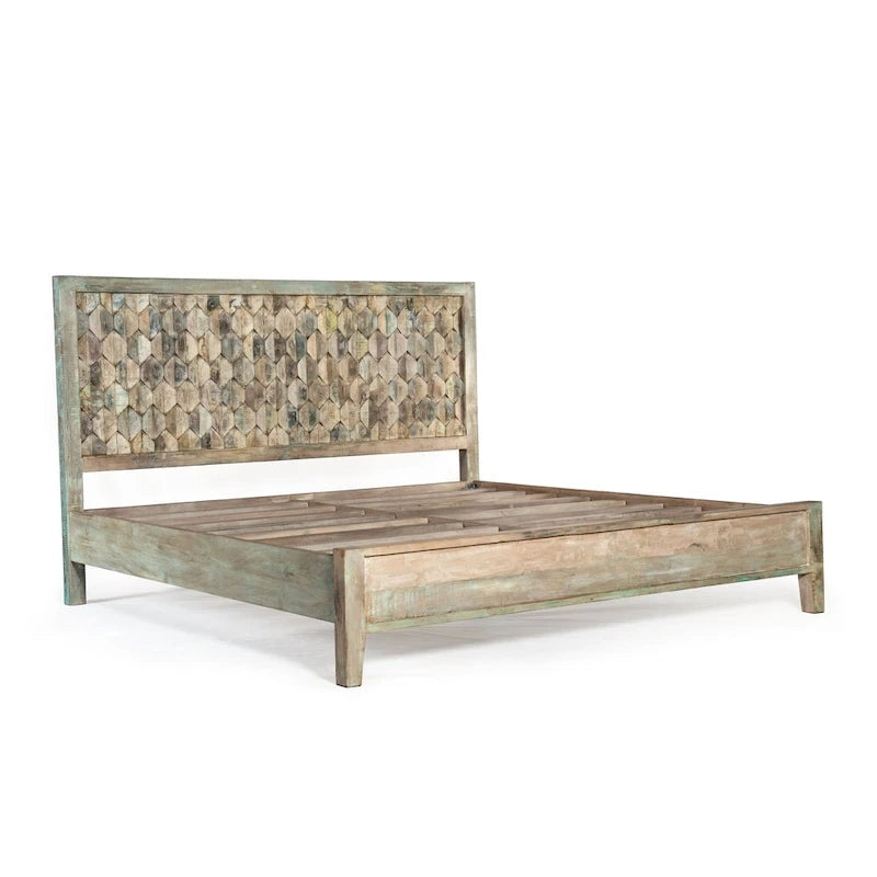 Letto vintage in teak riciclato
