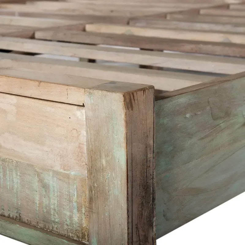 Letto vintage in teak riciclato
