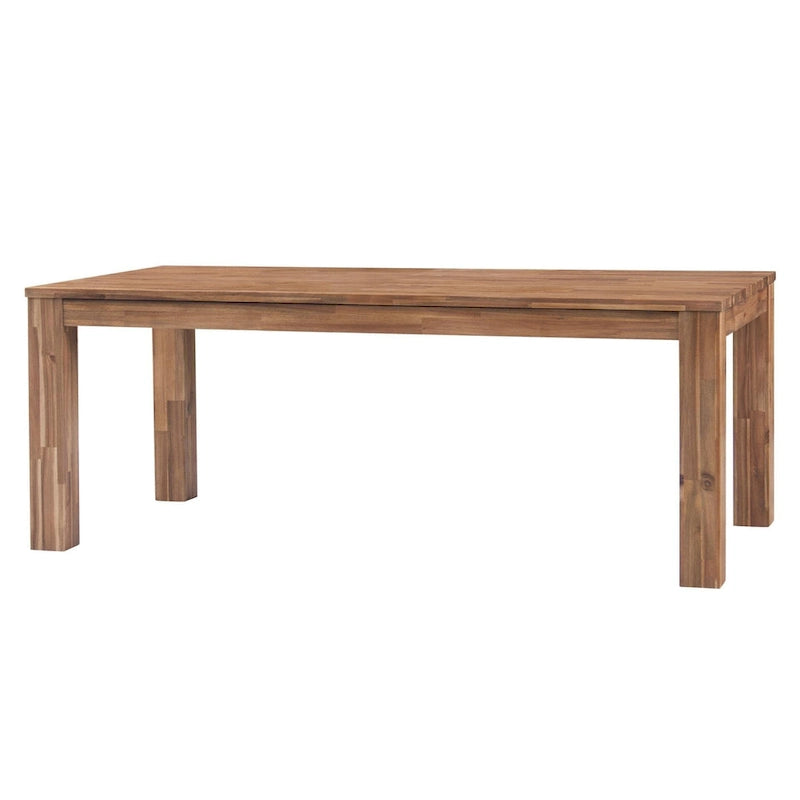 75-Inch Rectangular Acacia Wood Dining Table with Square Legs