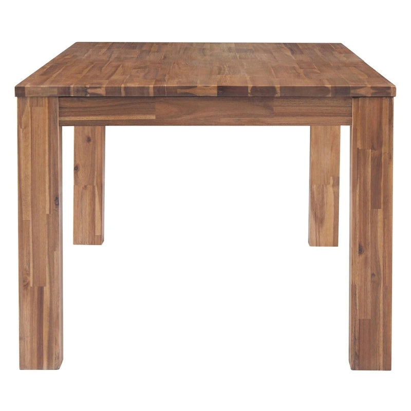 75-Inch Rectangular Acacia Wood Dining Table with Square Legs