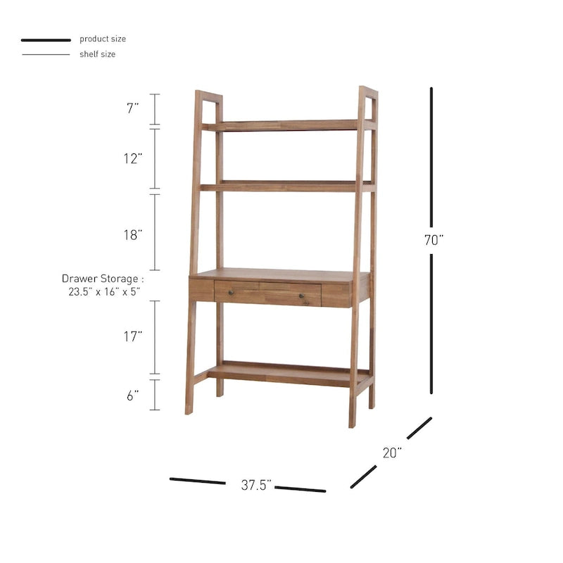 Wandbureau met opbergruimte