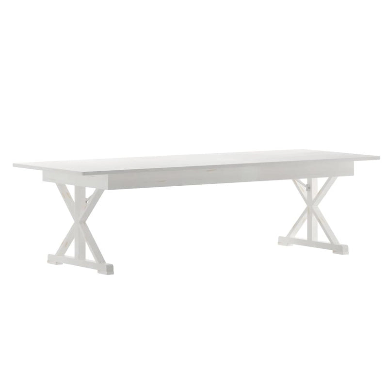 Solid Pine Farmhouse Folding Dining Table with X-Style Legs - 9' x 40"