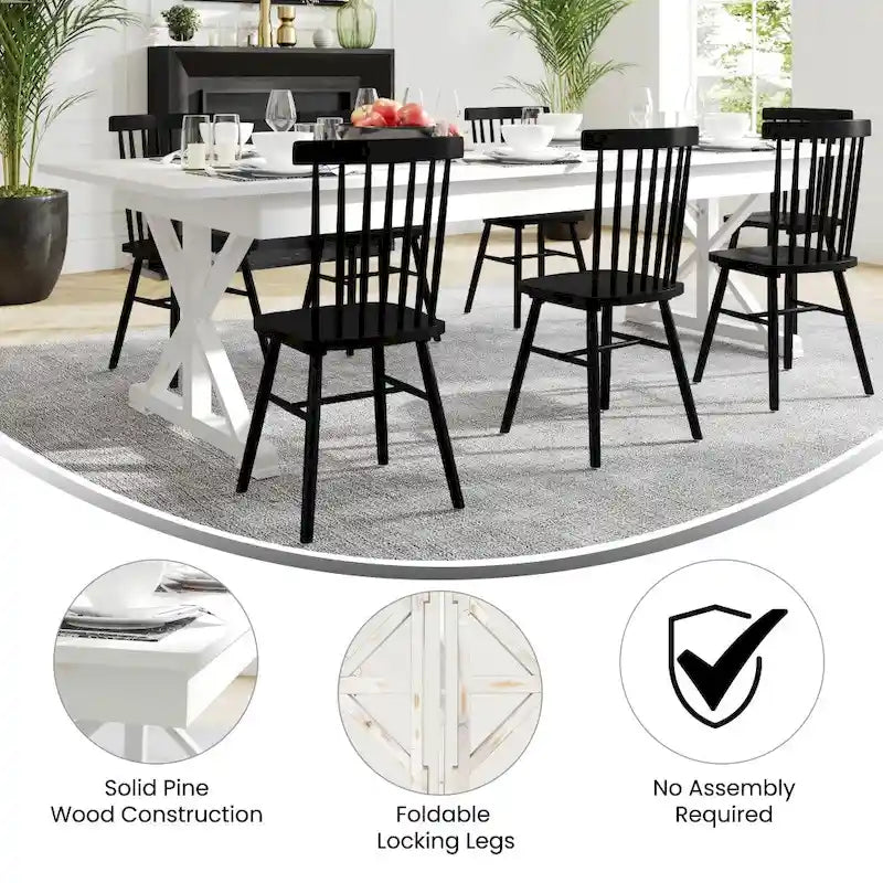 Solid Pine Farmhouse Folding Dining Table with X-Style Legs - 9' x 40"