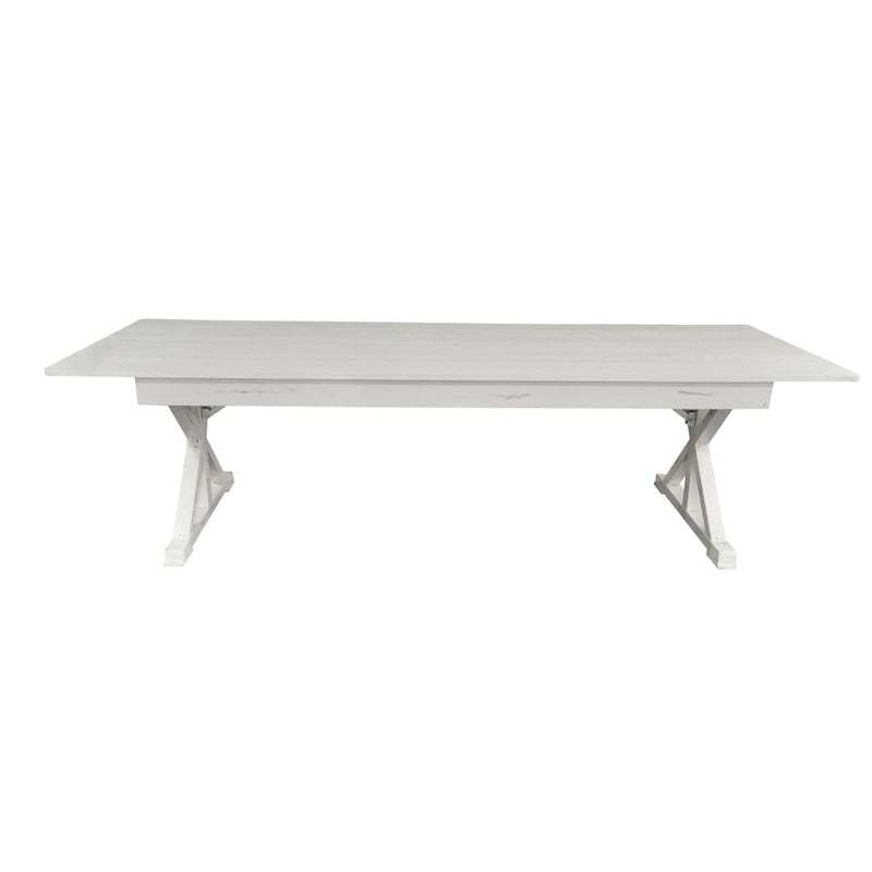 Solid Pine Farmhouse Folding Dining Table with X-Style Legs - 9' x 40"