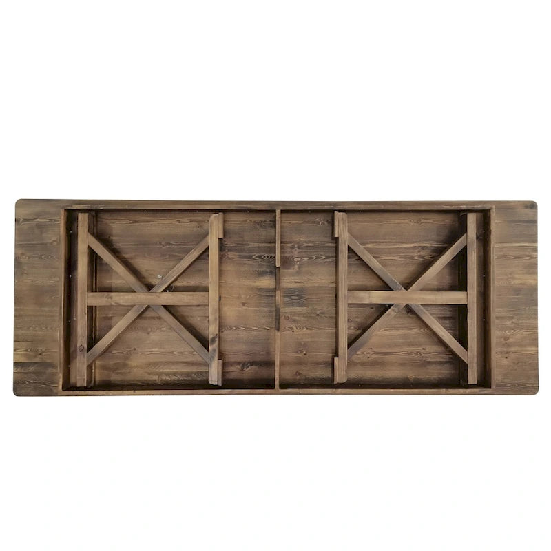Solid Pine Farmhouse Folding Dining Table with X-Style Legs - 9' x 40"