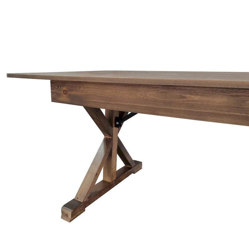 Solid Pine Farmhouse Folding Dining Table with X-Style Legs - 9' x 40"