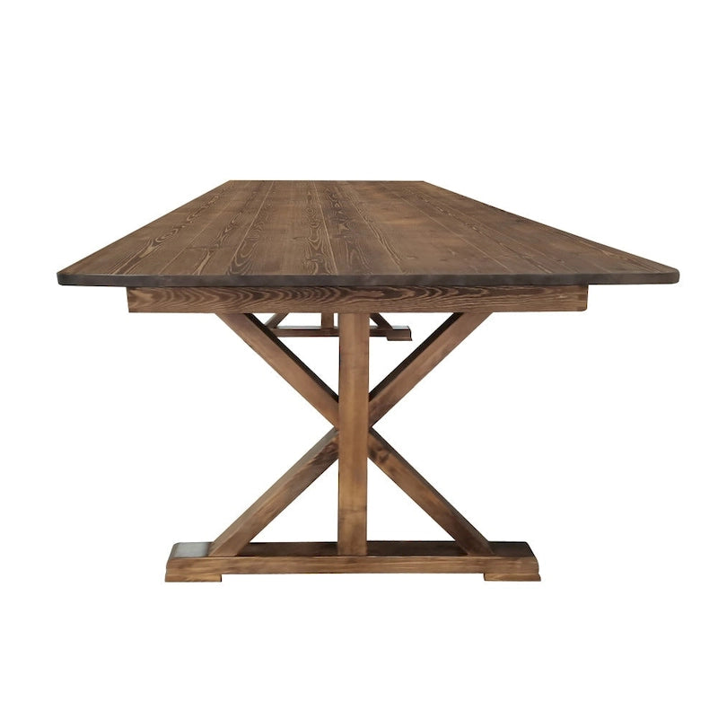 Solid Pine Farmhouse Folding Dining Table with X-Style Legs - 9' x 40"