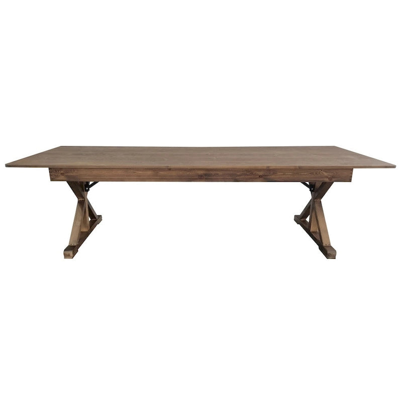Solid Pine Farmhouse Folding Dining Table with X-Style Legs - 9' x 40"