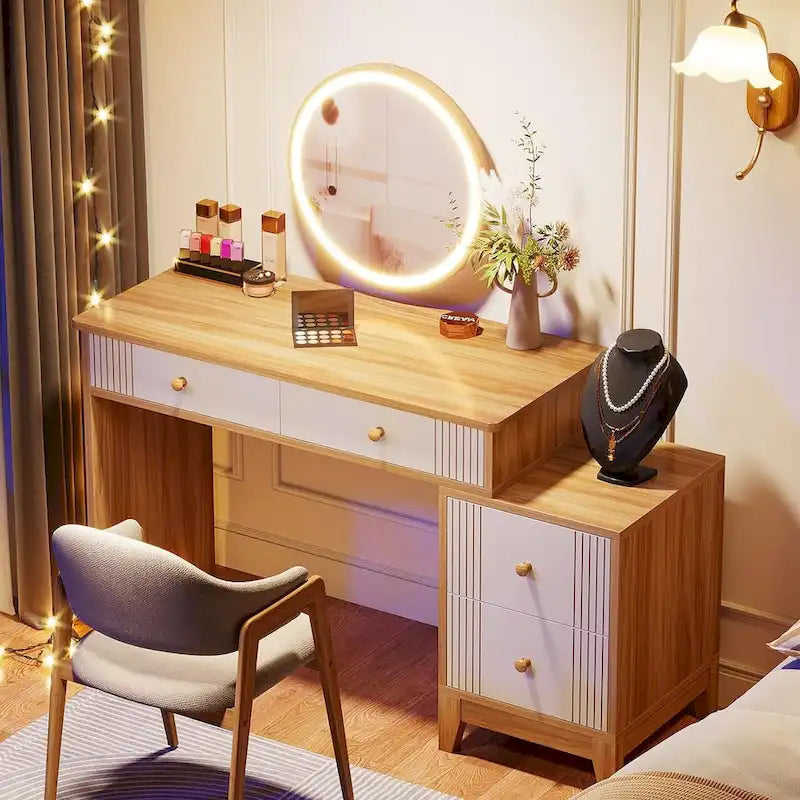 51-Inch Makeup Vanity Table with 4 Large Drawers