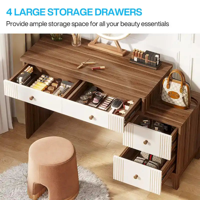 4-Drawer Makeup Vanity Table