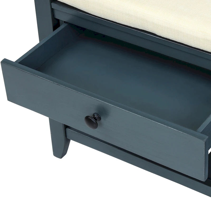 Entryway Storage Bench with Drawers and Shoe Shelf