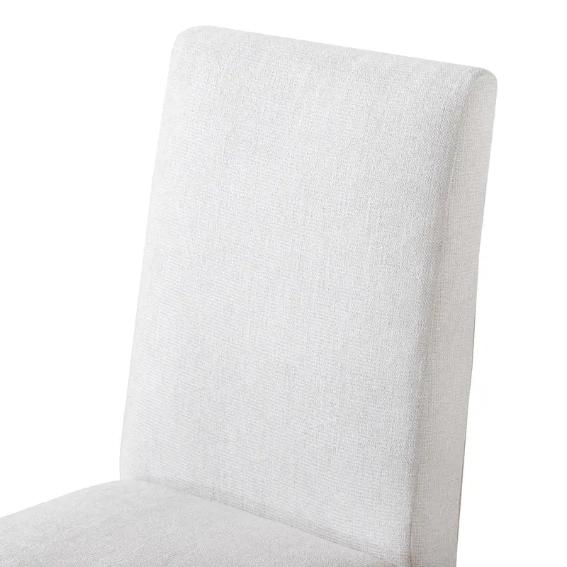 Rustic Ivory Padded Fabric Dining Chair