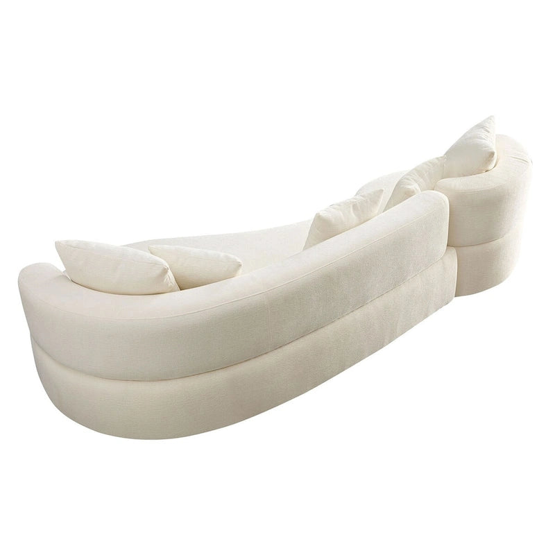 Modernes geschwungenes, drehbares Ecksofa, 360° schwenkbar, bequemes gepolstertes 4-Sitzer-Sofa