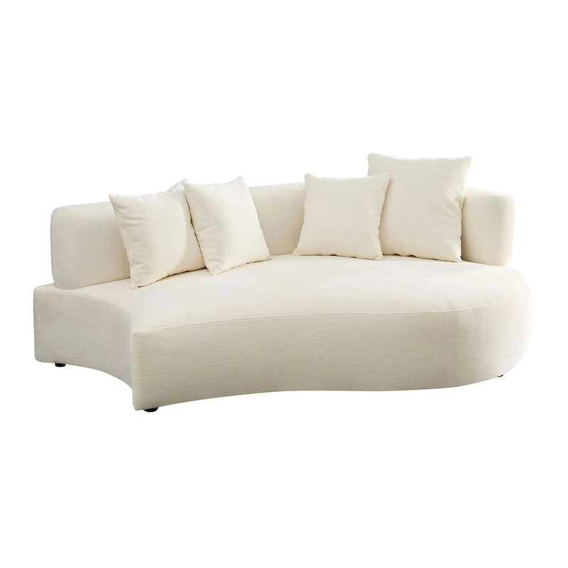 Modernes geschwungenes, drehbares Ecksofa, 360° schwenkbar, bequemes gepolstertes 4-Sitzer-Sofa