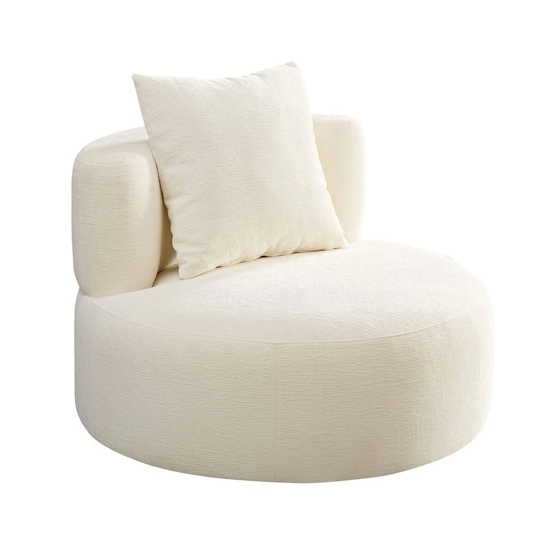 Modernes geschwungenes, drehbares Ecksofa, 360° schwenkbar, bequemes gepolstertes 4-Sitzer-Sofa