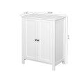 Meuble de rangement de salle de bains blanc à poser au sol, avec deux portes