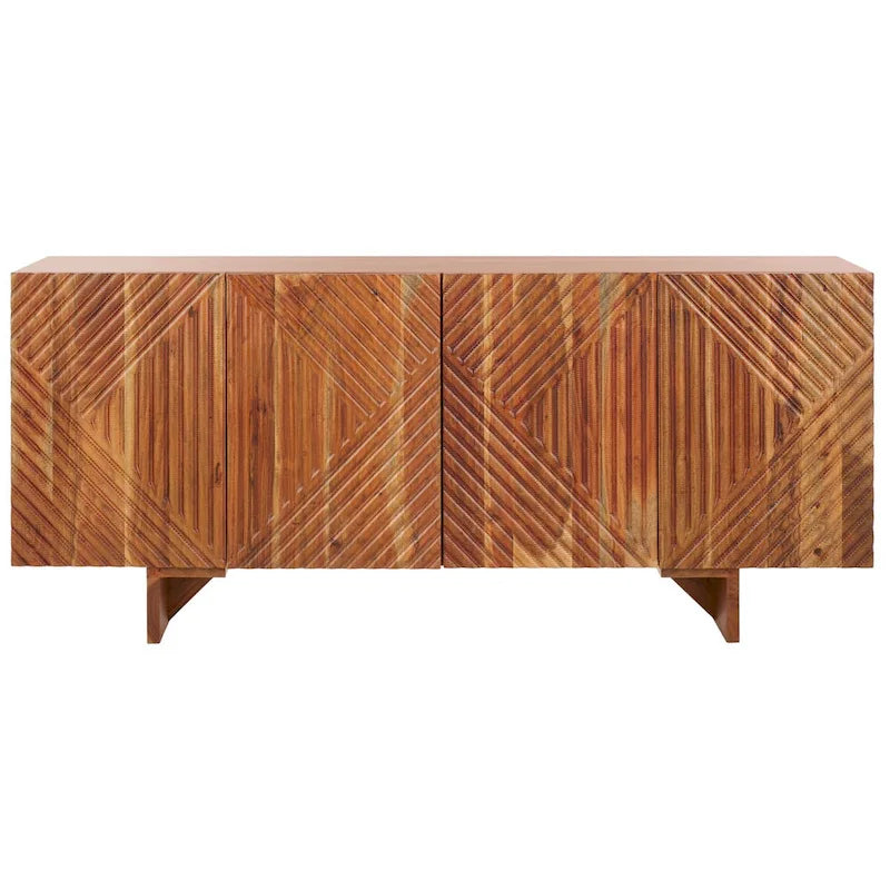4-Door Acacia Wood Sideboard - 68" W x 18" D x 30" H